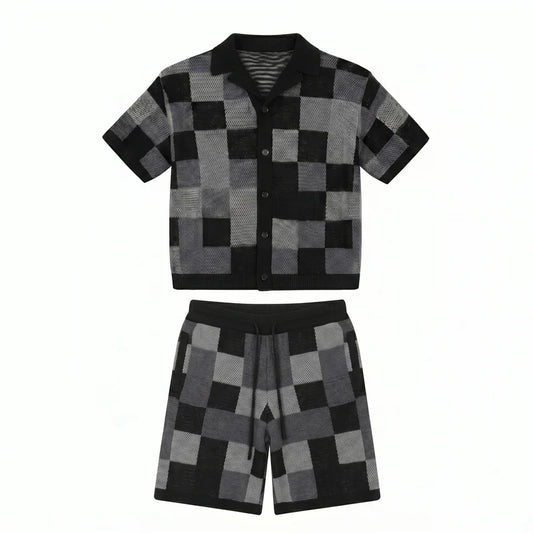 Ensemble jacquard damier